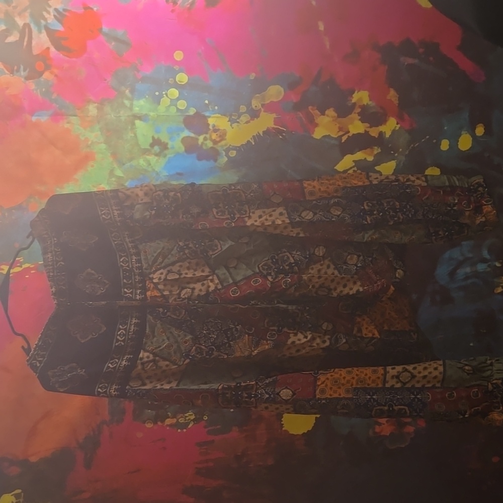 Colorful Asymmetrical Patchwork Skirt